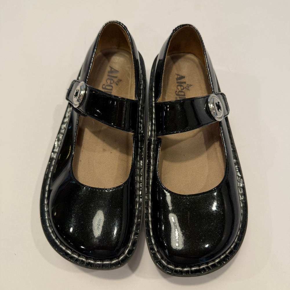 Alegria Paloma Mary Jane Womens 36 Black Patent Leather Comfort Clog Rocker Sole